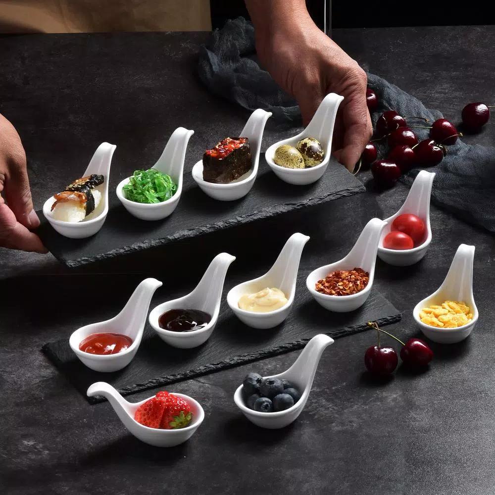 MALACASA 3.75 in. White Porcelain Ramekins Set of 12 - Ceramic Souffle Dishes