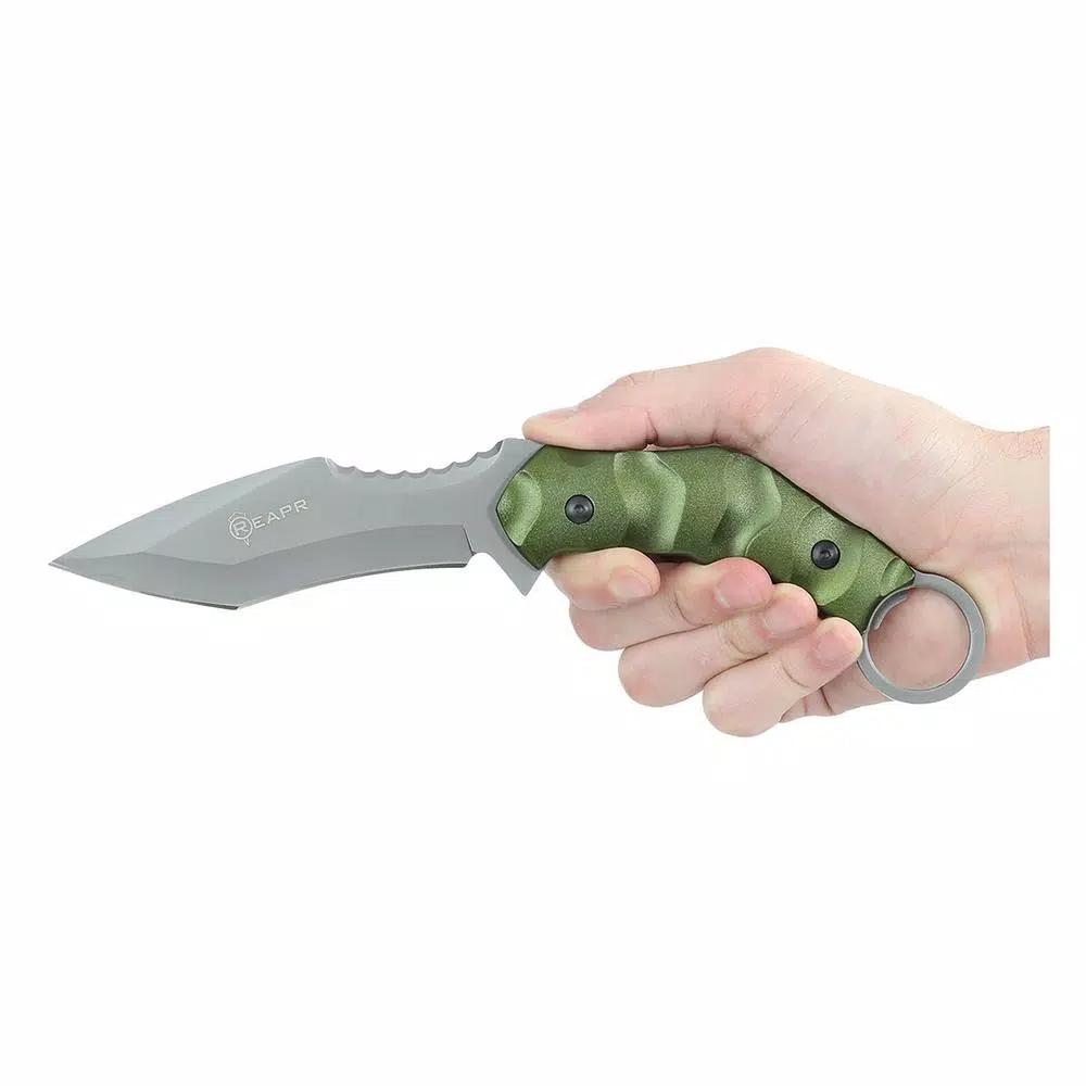 Sheffield REAPR SLAMR 4.75 in. Fixed Blade Drop Point Knife with Aluminum Handle