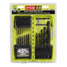 RYOBI 21-Piece Black Oxide Drill Bit Set with Bonus 25 ft. Tape Measure thumbnail 4