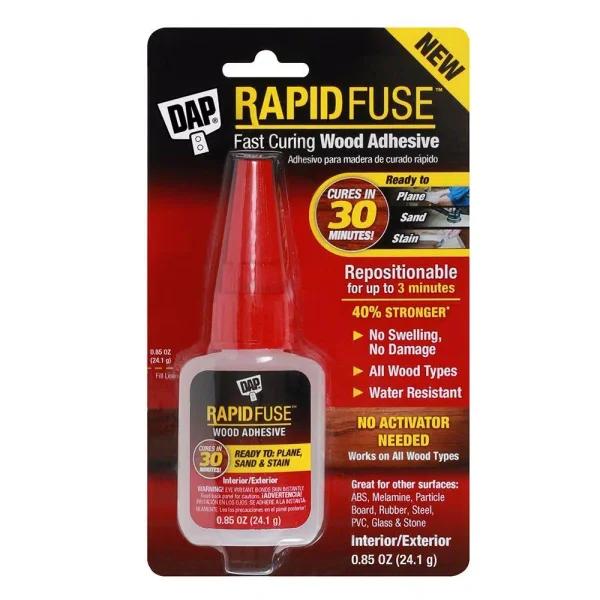 DAP RapidFuse Fast Curing All Purpose Adhesive, Clear, 0.85 oz (6-Pack)
