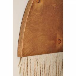 BrandtWorks 18 in. Wooden Round Fiber Art Wall Hanging - Bohemian Chic Handmade Cotton & Birch Wood Decor thumbnail 4