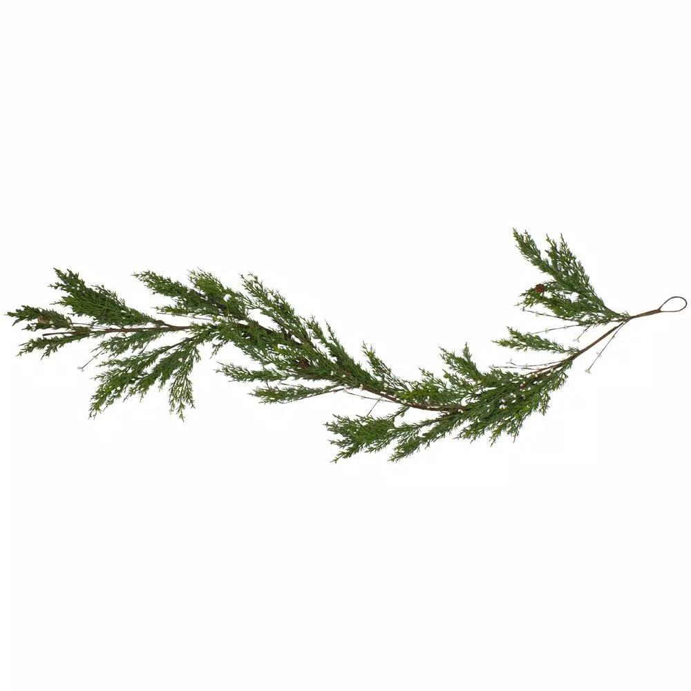 Northlight 72 in. Green Cypress Artificial Christmas Garland with Black Grape Berries