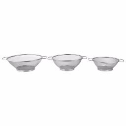 Home Basics 3-Piece Stainless Steel Mesh Colander Set, Gray thumbnail 1