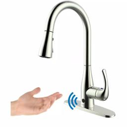 Flow Series Motion Activated Single-Handle Pull-Down Kitchen Faucet, Brushed Nickel (3-Pack) thumbnail 2