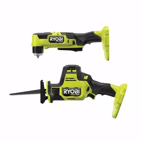 RYOBI ONE+ HP 18V Brushless Compact Right Angle Drill and One-Handed Reciprocating Saw Combo Kit