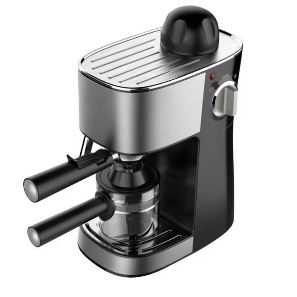 LavoHome 4-Cup Espresso and Cappuccino Maker Machine with Glass Carafe, 800W, Black