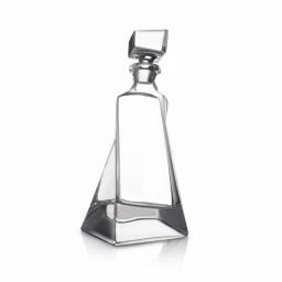 JoyJolt Atlas 22 oz. Crystal Whiskey Decanter with Stopper, Square Design thumbnail 1
