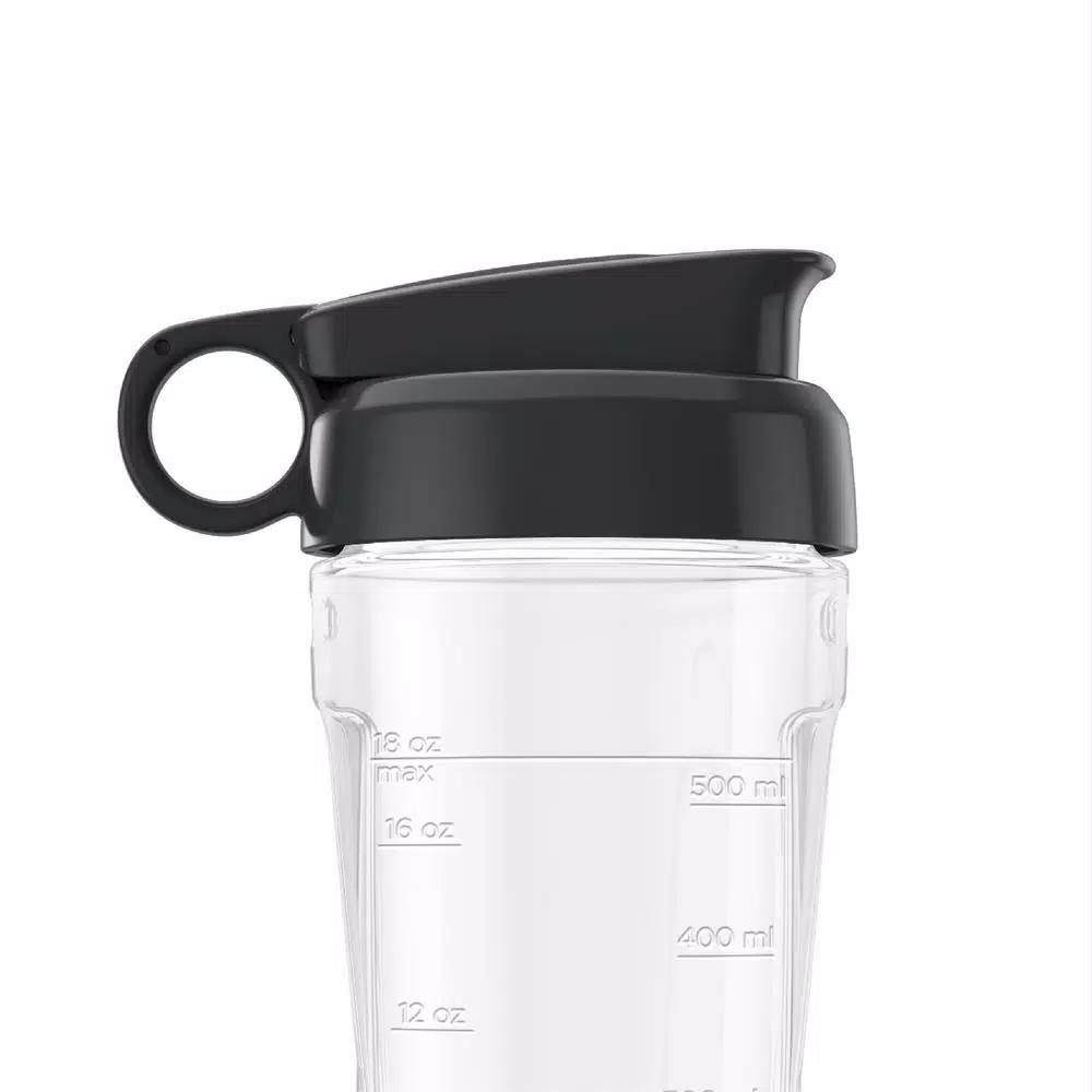 BLACK+DECKER Replacement 18 oz. Tritan Personal Blender Jar with Travel Lid, Black
