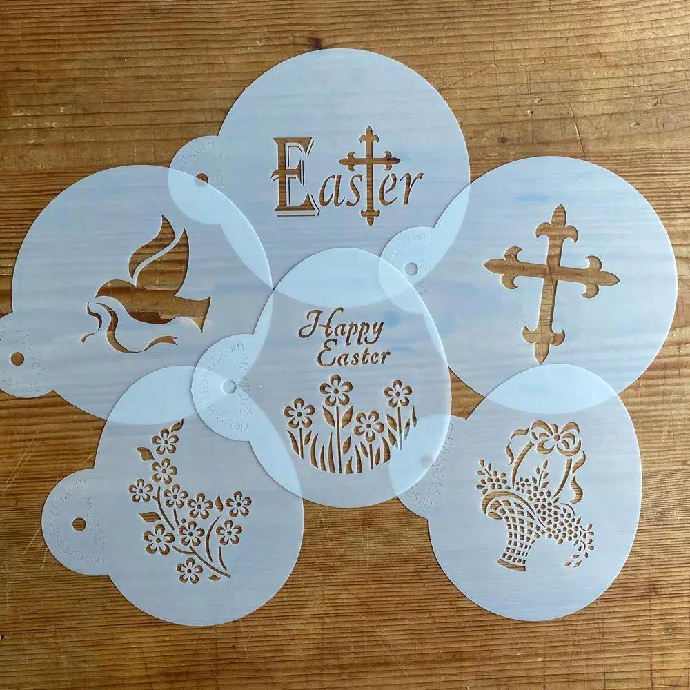 Designer Stencils Easter Sunday Cookie Stencil Bundle - 6 Pattern Set for Decorating