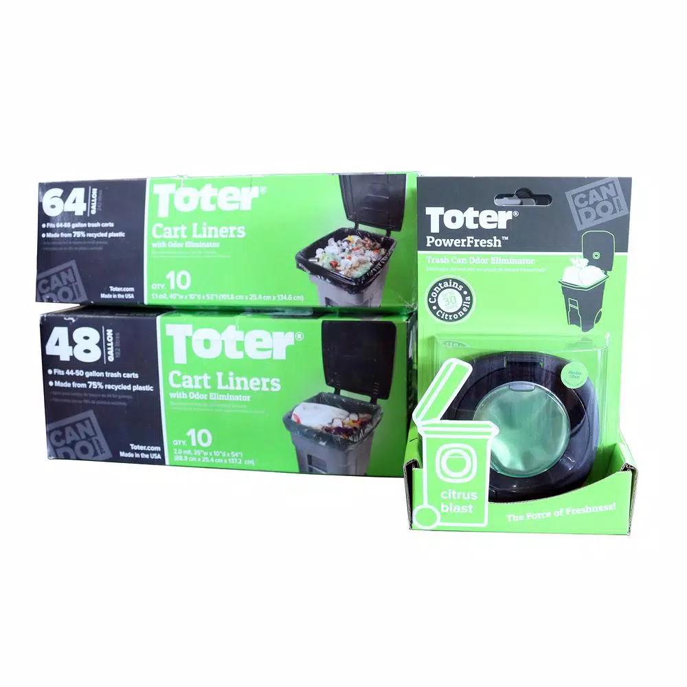 Toter PowerFresh Trash Can Odor Eliminator - Citrus Scent Refillable Unit