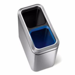 simplehuman 20-Liter Slim Open Recycler, Fingerprint-Proof Brushed Stainless Steel thumbnail 1