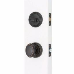 Baldwin Prestige Bighorn Single Cylinder Venetian Bronze Handleset with Carnaby Knob and SmartKey Security thumbnail 3