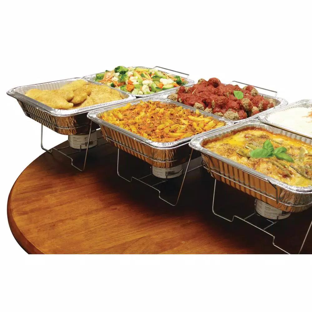 Unbranded SERVE-RITE 30-Piece Aluminum Multi-Buffet Chafing Dish Set, 8 Qt. Capacity