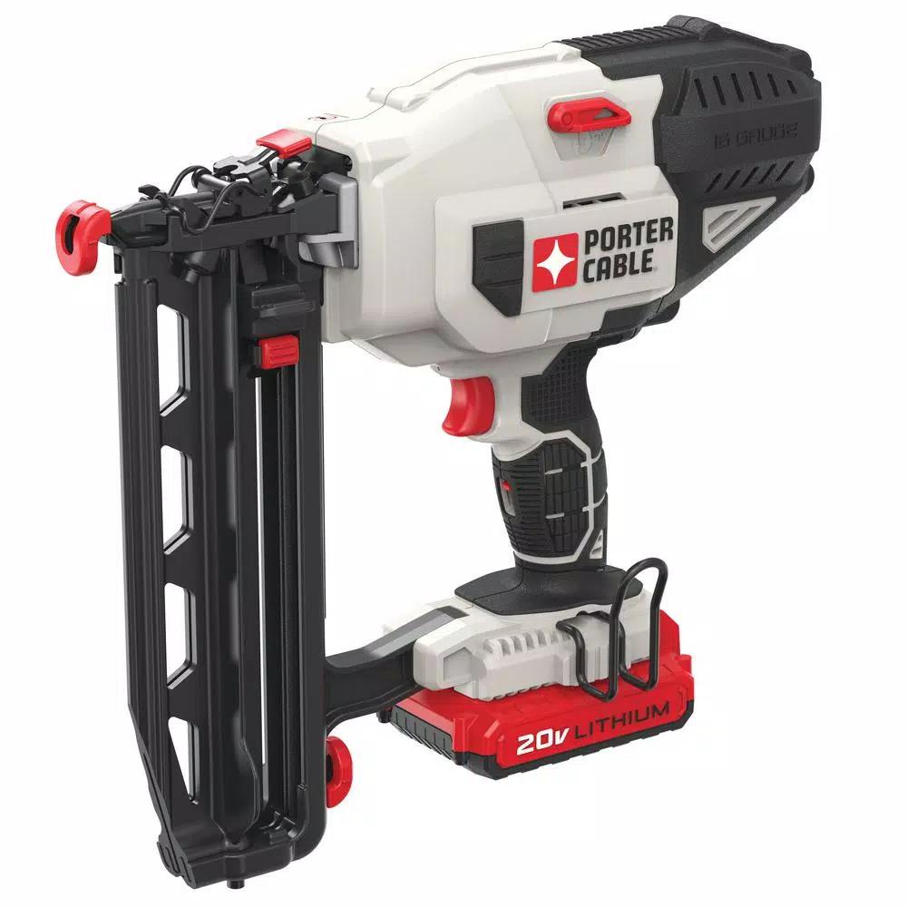 Porter-Cable 20V MAX 16-Gauge Cordless Straight Finish Nailer Kit with 1.5 Ah Battery and Charger