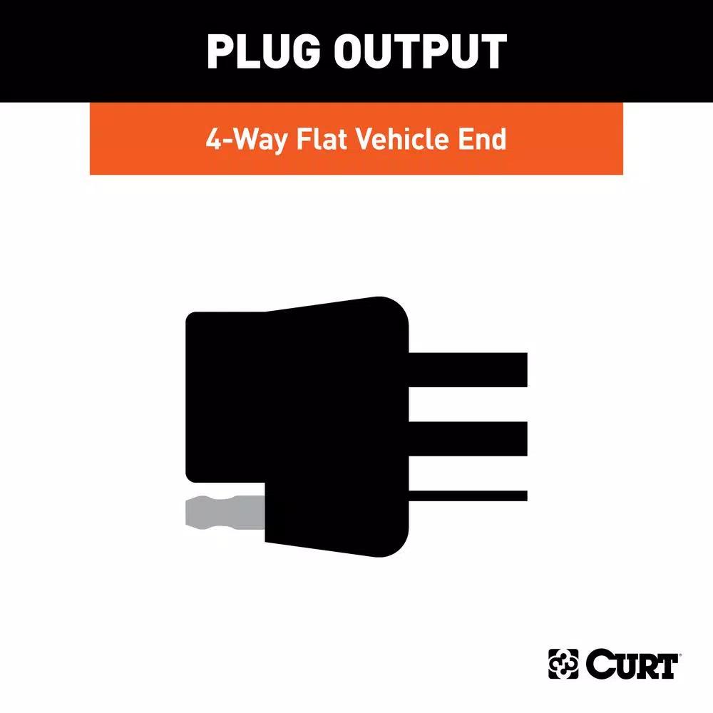 CURT 3-to-2-Wire Powered Taillight Converter, 4-Way Flat Output