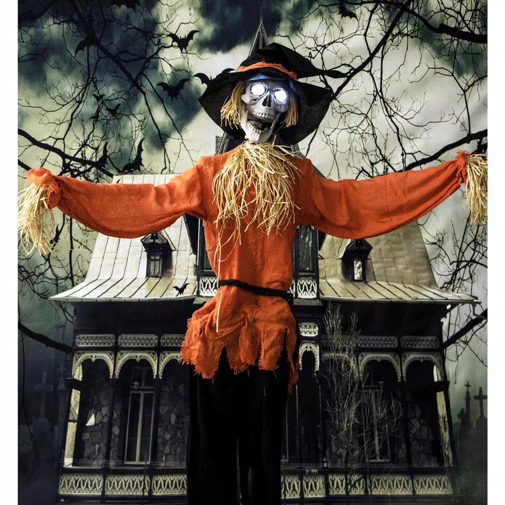 Haunted Hill Farm 5 ft. Animated Skeleton Scarecrow Halloween Prop