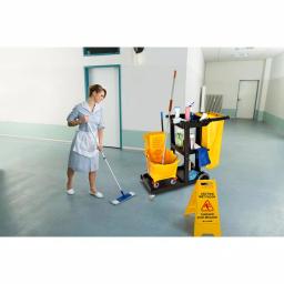 Alpine Industries 3-Shelf Janitorial Cleaning Cart with 18.5 Gal Vinyl Bag thumbnail 5
