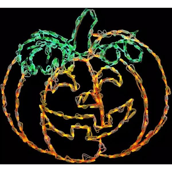 Haunted Hill Farm Happy Jack-O-Lantern LED Halloween Light, Indoor/Outdoor Pumpkin Decor