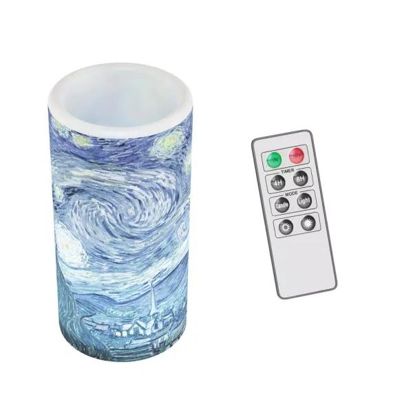 Lavish Home Starry Night LED Flameless Candle with Remote, Vanilla Scented