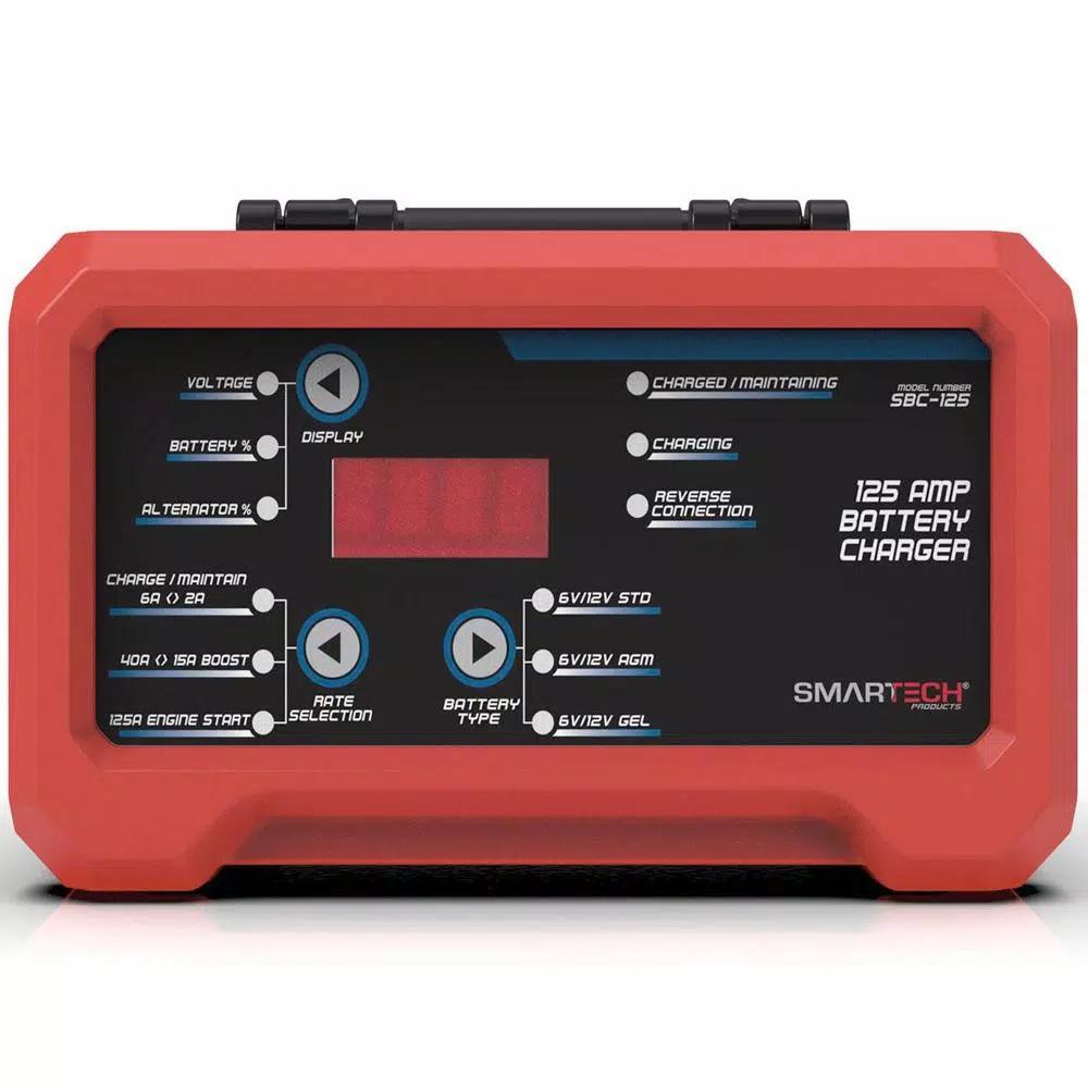Smartech Products SBC-125 6V/12V Automotive Battery Charger and Maintainer with 125A Engine Start