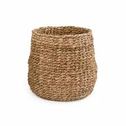 Zentique Hand Woven Seagrass Concave Decorative Basket, Medium, Brown thumbnail 2