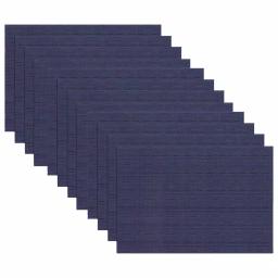 RITZ 12-Piece Blue Grass Cloth Woven Reversible Placemats, Indoor/Outdoor PVC & Polyester thumbnail 1