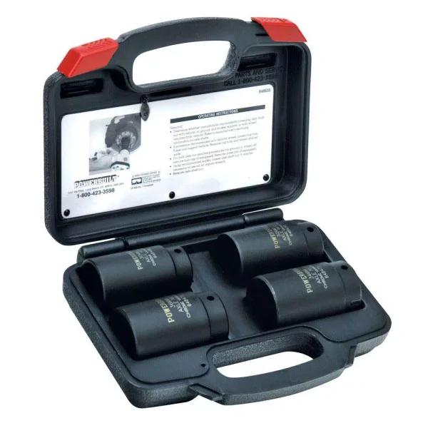 Powerbuilt Axle Nut Socket Kit, 4-Piece Impact Rated Chrome Vanadium Set