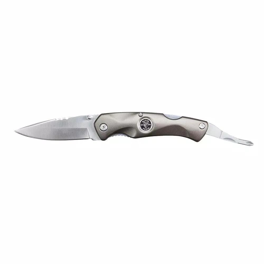 Klein Tools Electrician's Folding Pocket Knife with Phillips Driver and Wire Stripper