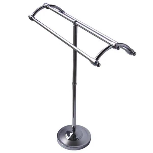Kingston Brass Pedestal Round Plate Floor Standing Towel Rack - Polished Chrome