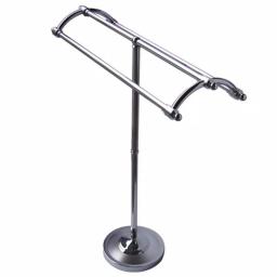 Kingston Brass Pedestal Round Plate Floor Standing Towel Rack - Polished Chrome thumbnail 1