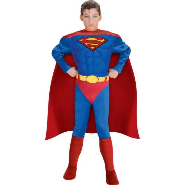 DC Comics Superman Deluxe Muscle Chest Kids Halloween Costume - Small Boys