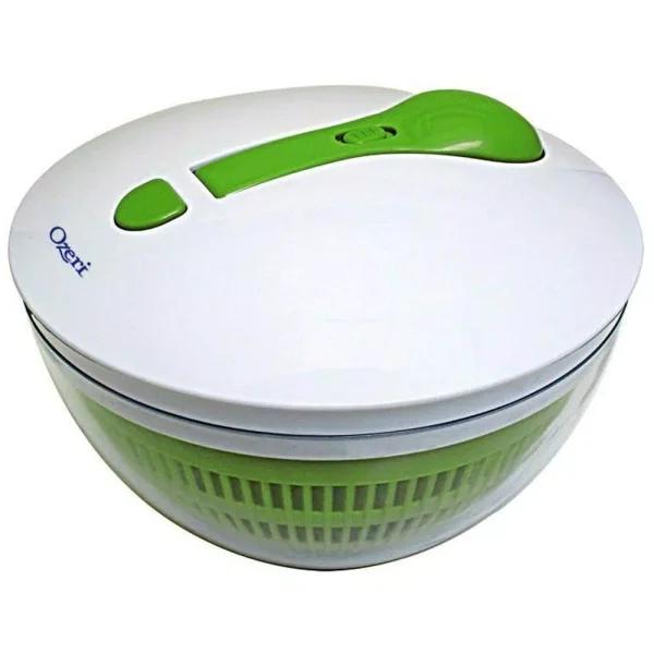 Ozeri FRESHSPIN Salad Spinner and Serving Bowl, Swiss Designed, BPA-Free, Green