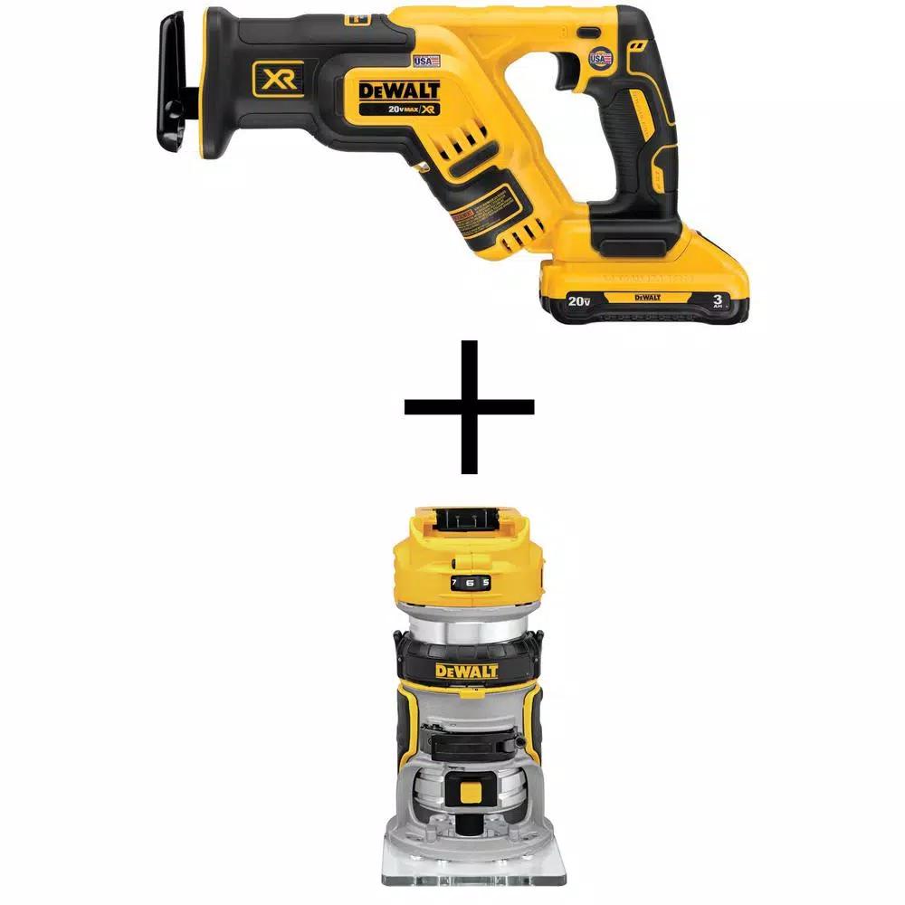 DEWALT 20V MAX XR Brushless Compact Reciprocating Saw and Compact Router Combo Kit (Tool-Only)