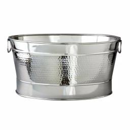 Elegance 7 Gal. Stainless Steel Hammered Oval Party Tub thumbnail 1
