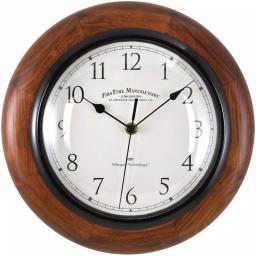 FirsTime & Co. FirsTime 11 in. Walnut Solid Wood Round Wall Clock thumbnail 2