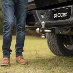 CURT Multi-Ball Mount with Tow Hook, 2" Solid Shank, 1-7/8", 2" & 2-5/16" Chrome Balls thumbnail 2