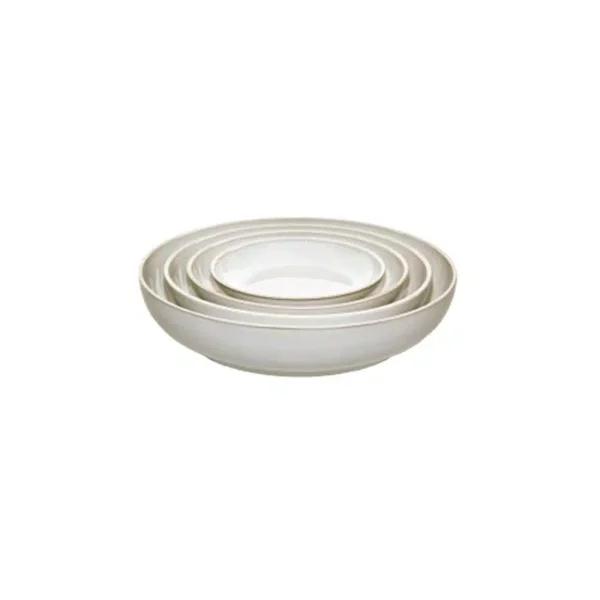 Denby Natural Canvas 4-Piece Nesting Serving Bowl Set, White Clay