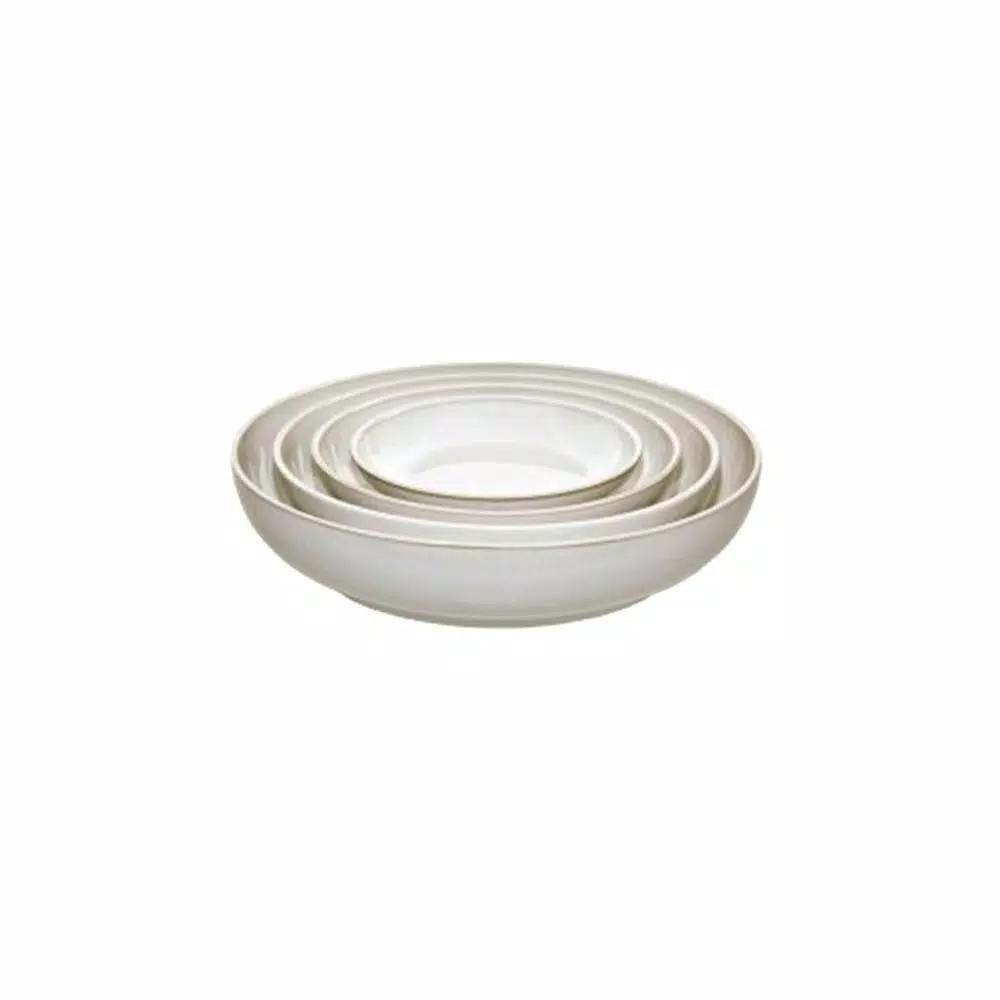Denby Natural Canvas 4-Piece Nesting Serving Bowl Set, White Clay