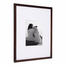 DesignOvation Gallery Wood Picture Frame Set of 2, Walnut Brown, 16x20 in. Matted to 8x10 in. thumbnail 3