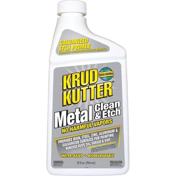 Krud Kutter Metal Clean and Etch, 32 oz. - Rust and Corrosion Remover for Steel, Iron, Zinc, and Aluminum