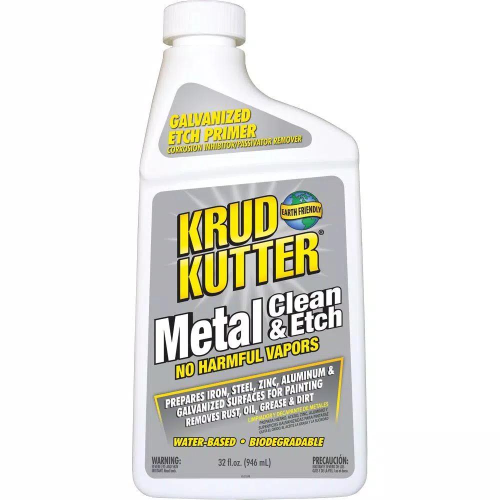 Krud Kutter Metal Clean and Etch, 32 oz. - Rust and Corrosion Remover for Steel, Iron, Zinc, and Aluminum