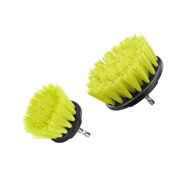 RYOBI Medium Bristle Brush Cleaning Accessory Kit, 2-Piece Hex Shank