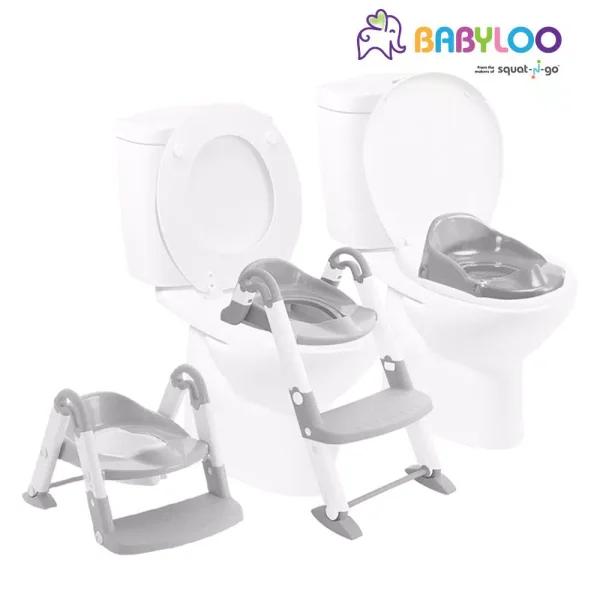 Babyloo Bambino 3-in-1 Convertible Toddler Potty Trainer and Step Stool - Gray