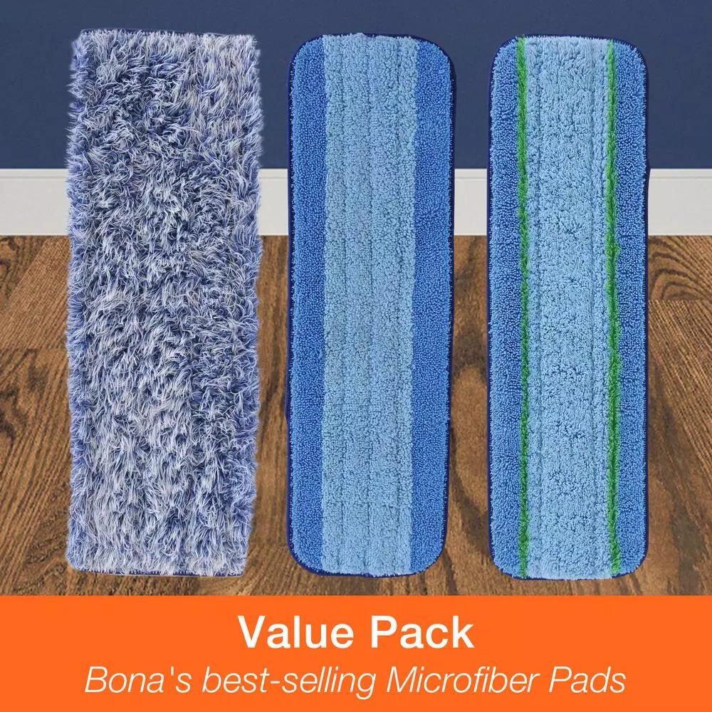 Bona Microfiber Wet/Dry Mop Refill Pad Multipack, 3-Pack