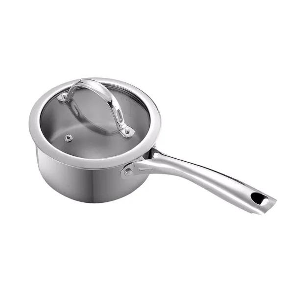 Cooks Standard 1.5 Qt. Stainless Steel Saucepan with Tempered Glass Lid