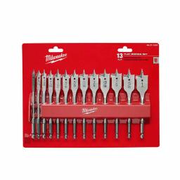 Milwaukee 13-Piece High Speed Wood Spade Bit Set, Heat-Treated Carbon Steel thumbnail 1