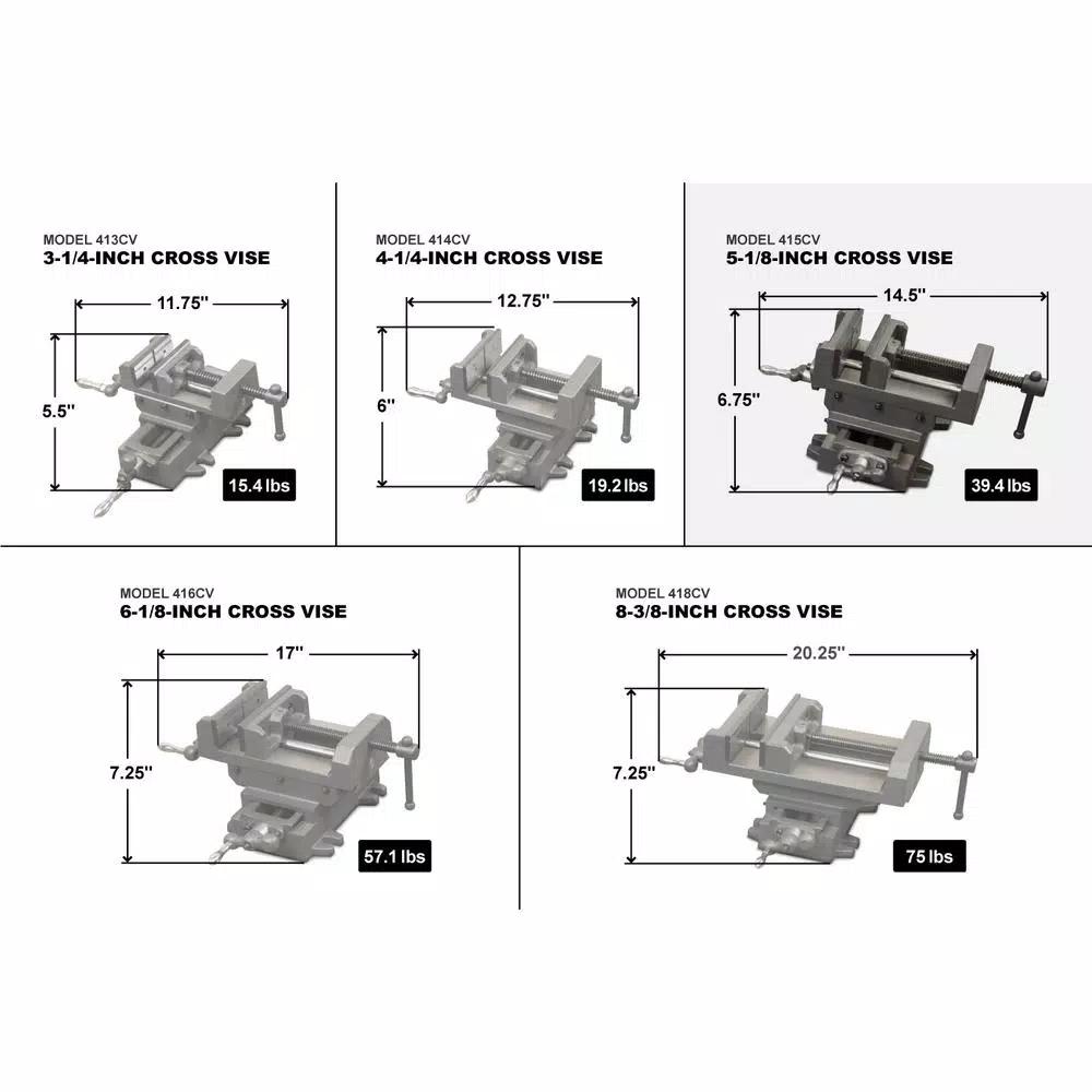 WEN 5-1/8 in. Compound Cross Slide Benchtop Vise, Heavy Duty Cast Iron