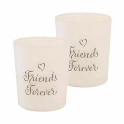 LUMABASE Friends Forever LED Glass Battery Operated Candles - Set of 2 thumbnail 1