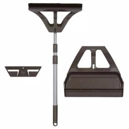 WISP 3-Piece Broom and Dustpan Set with Telescoping Handle and Bristle Seal Technology - Gray thumbnail 4
