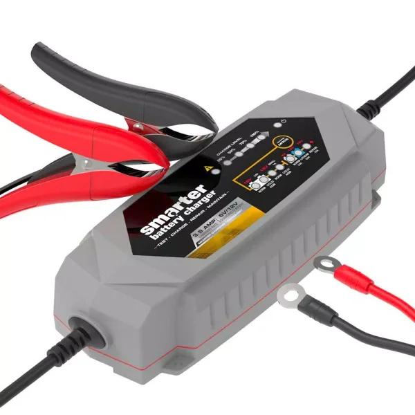 Smartech Products Smarter IC-3500 3.5A Smart Automotive Battery Charger, Maintainer & Repairer for 6V/12V Lead-Acid and Lithium Batteries